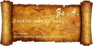 Zsuffa Ambrózia névjegykártya